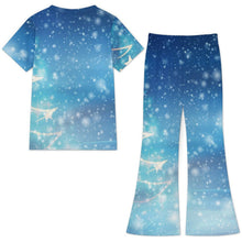 Lade das Bild in den Galerie-Viewer, Personalisiertes Schlaghosen-Set für Mädchen – Zweiteiliges Sommer-Outfit mit individuellem Druck
