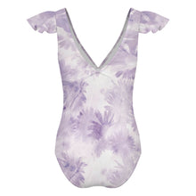 Lade das Bild in den Galerie-Viewer, Einzelbilddruck Damen / Frauen Rüschenärmeln One-piece Swimsuit Badeanzug mit V-Ausschnitt 294340 mit Foto selbst gestalten und bedrucken
