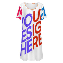 Lade das Bild in den Galerie-Viewer, Multi-Image-Design Damen / Frauen Kragenloses Longshirt LM501 mit Foto Design Motiv Text selbst gestalten und bedrucken
