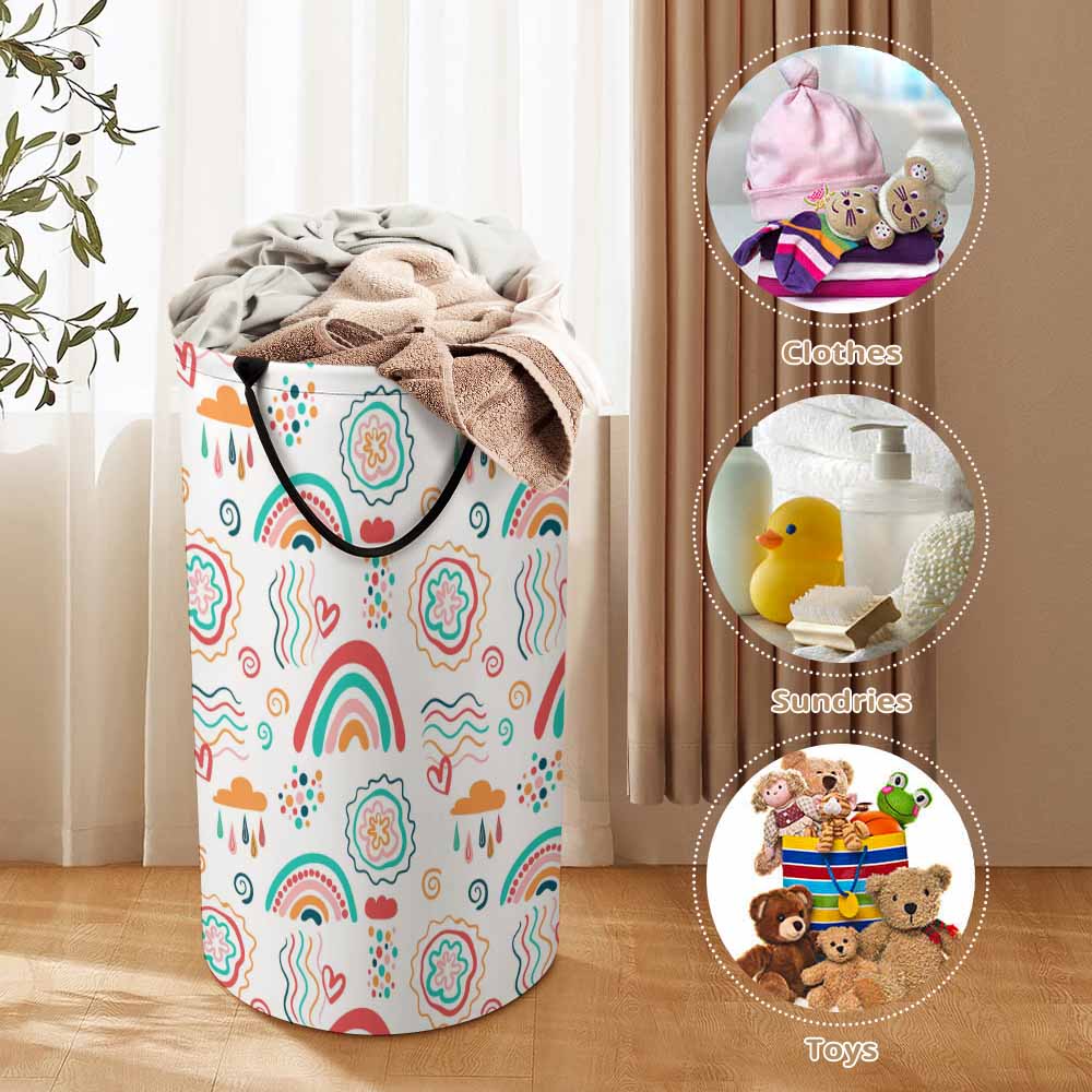 Wäschekorb Spielzeug Aufbewahrungsbox Wäschesammler Groß Aufbewahrungskorb Kinderzimmer D 40 x H 69 CM mit Foto Design Motiv Text selbst gestalten und