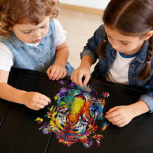 Lade das Bild in den Galerie-Viewer, Unregelmäßiges Holzpuzzles  (Tigerkopfform) JJ0533028 mit Fotos Muster Text selbst gestalten und bedrucken
