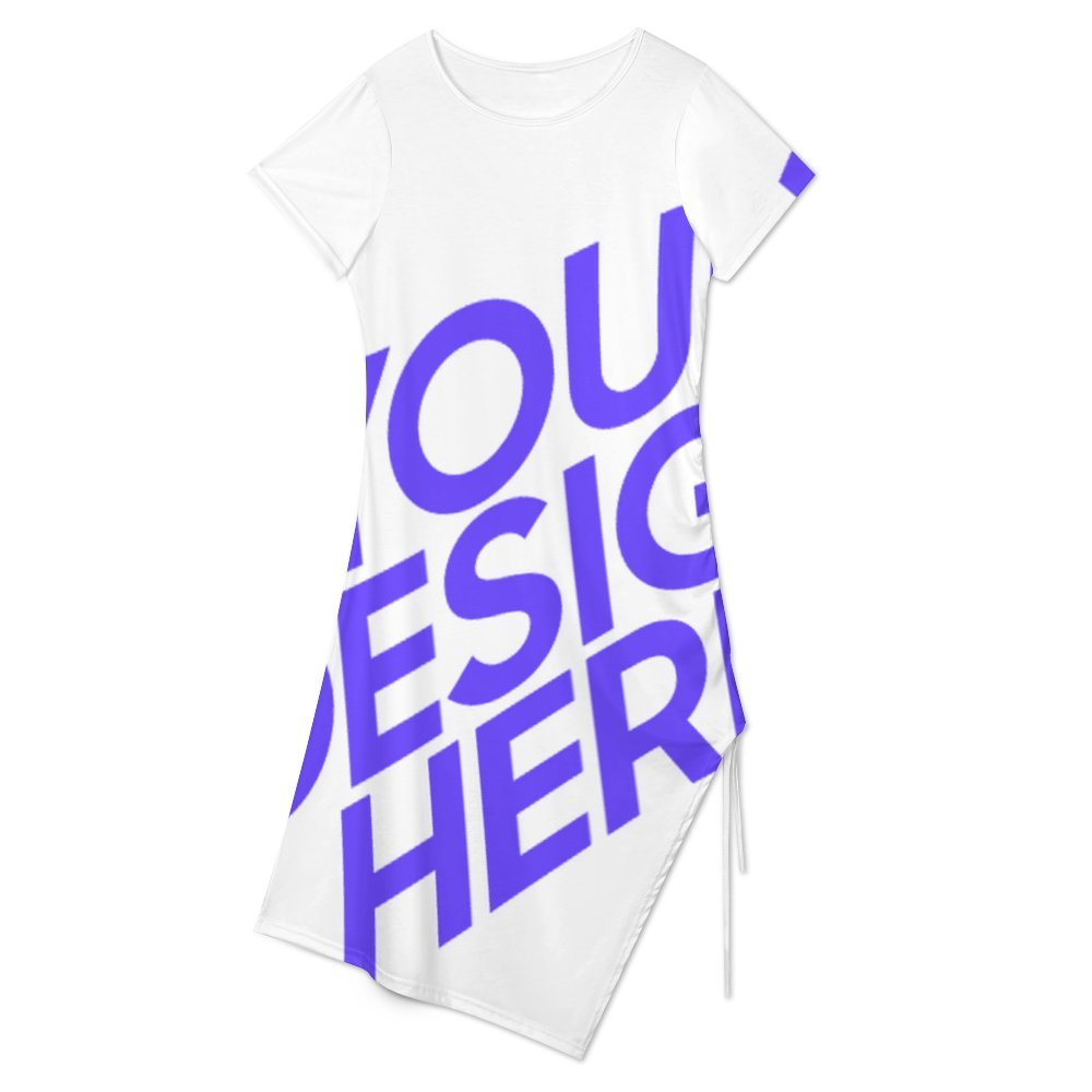 Einzelbild-Design Shirtkleid Sommerkleid Midikleid Strandkleid mit Schlitz A44Q mit Foto Design Motiv Text selbst gestalten und bedrucken (Simple Design)