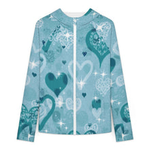 Lade das Bild in den Galerie-Viewer, Sunscreen Hooded Long Sleeved Jacket Blue Heart
