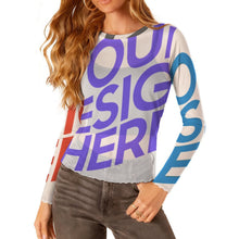 Lade das Bild in den Galerie-Viewer, Multi-Image-Druck Damen / Frauen Langärmeliges Mesh T-Shirt SDS2504 mit Foto Design Motiv Text selbst gestalten und bedrucken

