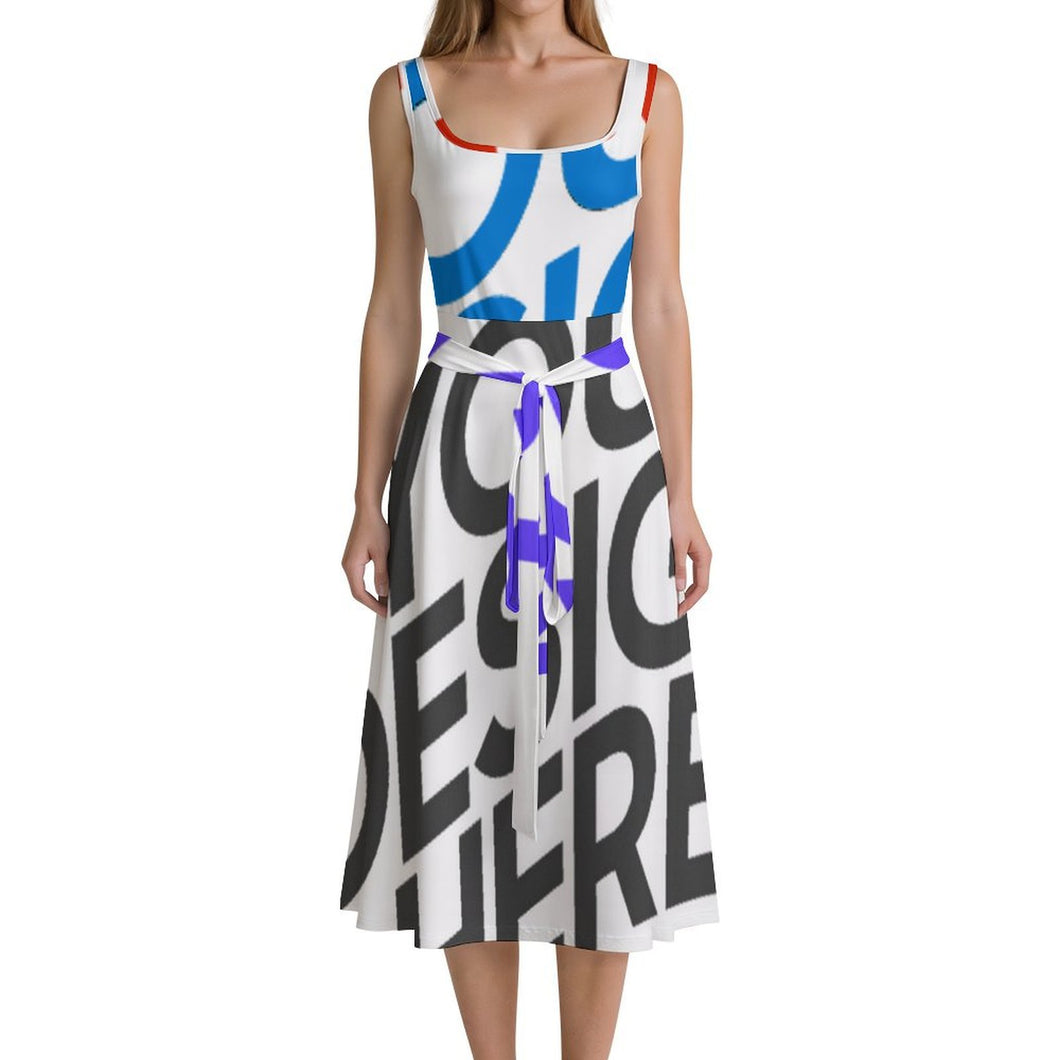 Multi-Image-Druck Damen / Frauen Ärmelloses Kleid LYQ121 mit Foto Design Motiv Text selbst gestalten und bedrucken (Simple Design)