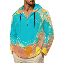Lade das Bild in den Galerie-Viewer, Button Hooded Sweatshirt Colored Plants, Leaves
