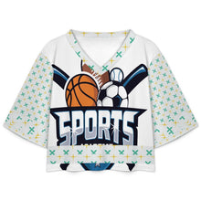 Lade das Bild in den Galerie-Viewer, Personalisiertes Damen-Sporttrikot mit Crop-Schnitt und V-Ausschnitt
