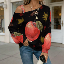 Lade das Bild in den Galerie-Viewer, Off-the-shoulder Sweater Red Apple
