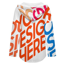 Lade das Bild in den Galerie-Viewer, Multi-Image-Druck Damen / Frauen Langärmliger hoodie mit v-ausschnitt C19H mit Foto Design Motiv Text selbst gestalten und bedrucken
