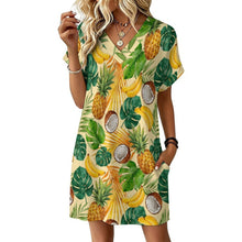 Lade das Bild in den Galerie-Viewer, Casual Flared Sleeve V-Neck Dress 1 (3)
