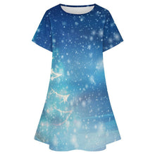 Lade das Bild in den Galerie-Viewer, Short-sleeved Dress Christmas Tree, Starlight, Stars, Winter
