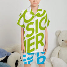 Lade das Bild in den Galerie-Viewer, Einzelbild-Design Kinder mit kubanischem Kragen Pyjama Set LM131 mit Foto Design Motiv Text selbst gestalten und bedrucken (Simple Design)
