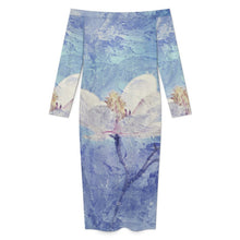 Lade das Bild in den Galerie-Viewer, Schulterfreies Maxikleid mit Langarm und personalisiertem Design
