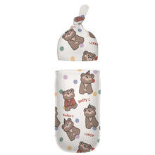 Lade das Bild in den Galerie-Viewer, Personalisiertes Baby-Puckset aus Baumwolle mit Mütze
