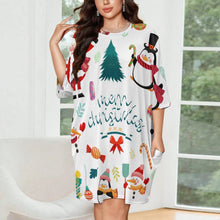 Lade das Bild in den Galerie-Viewer, Damen Plus Size Nachthemd aus Eisseide | Schlafshirt mit Foto (XL)
