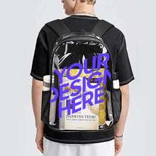 Lade das Bild in den Galerie-Viewer, 17 Zoll Transparente Rucksack Schultasche mit Fotos Muster Text Logo selbst gestalten und bedrucken
