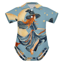 Lade das Bild in den Galerie-Viewer, Short-sleeved Polo Shirt Witches, Flights, Moons, Broomsticks
