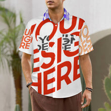 Lade das Bild in den Galerie-Viewer, Multi-Image-Design Herren Kurzarmhemd mit Revers und doppelter Pattentasche LM056 mit Ihrem Design Motiv Foto Text selbst gestalten und bedrucken
