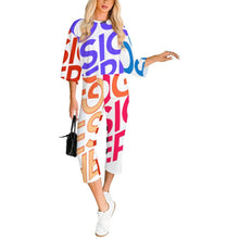 Lade das Bild in den Galerie-Viewer, Multi-Image-Design Damen / Frauen Overall Jumpsuit mit Rundhalsausschnitt 23LR mit Foto Design Motiv Text selbst gestalten und bedrucken (Simple Design)
