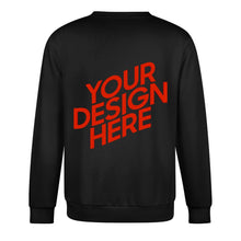 Lade das Bild in den Galerie-Viewer, 100% Baumwolle Vorder- und Hinterseite-Druck Herren Damen Unisex Langarm Sweatshirt Pullover Shirt Verschiedne Farben mit Foto Design Motiv Text selbst gestalten und bedrucken
