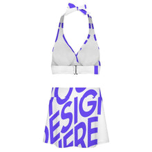 Lade das Bild in den Galerie-Viewer, Einzelbild-Design Damen / Frauen Zweiteiliger Badeanzug mit Schnürung und Minirock (Schlitz) 308977 mit Fotos Muster Text Logo selbst gestalten und bedrucken
