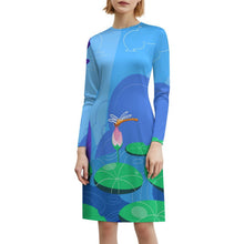 Lade das Bild in den Galerie-Viewer, Langarm Swing-Kleid personalisieren | Dein Design, dein Stil
