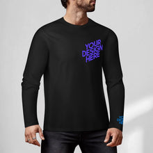 Lade das Bild in den Galerie-Viewer, Druck auf Brust und Manschette 100% Baumwolle Herren/Männer Langarm Shirt Verschiedne Farben mit Foto Design Motiv Text selbst gestalten und bedrucken
