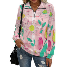 Lade das Bild in den Galerie-Viewer, Damen Sweatshirt mit 1/4-Reißverschluss individuell bedruckbar

