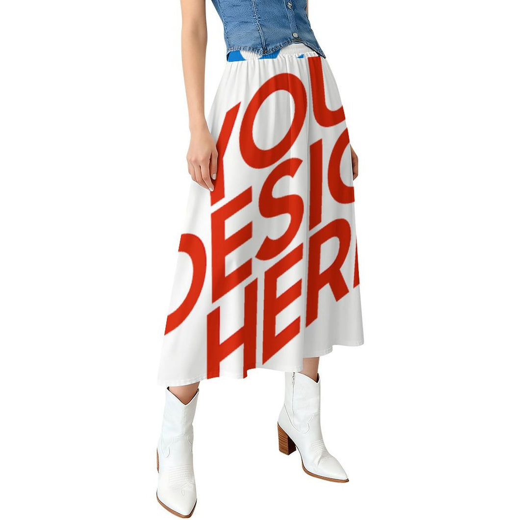 Multi-Image-Druck Damen / Frauen Halblanger Rock B72Q mit Foto Text selbst gestalten und bedrucken