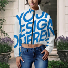 Lade das Bild in den Galerie-Viewer, Einzelbilddruck Damen / Frauen Fleece Hoodie kurze Jacke MWL476 mit Fotos Muster Text Logo selbst gestalten und bedrucken
