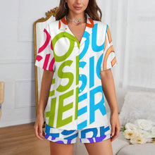 Lade das Bild in den Galerie-Viewer, Multi-Image-Druck Damen / Frauen Kurze Schlafanzug Shorty Pyjama Set LM093 mit Foto Design Motiv Text selbst gestalten und bedrucken
