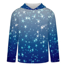 Lade das Bild in den Galerie-Viewer, Raglan Sleeve Hoodie Stars, Blue, Gradients
