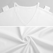 Lade das Bild in den Galerie-Viewer, Multi-Image-Design Damen / Frauen  Schulterfreies Kurzarm-Kleid T-shirt LM077 mit Foto Design Motiv Text selbst gestalten und bedrucken (Simple Design)
