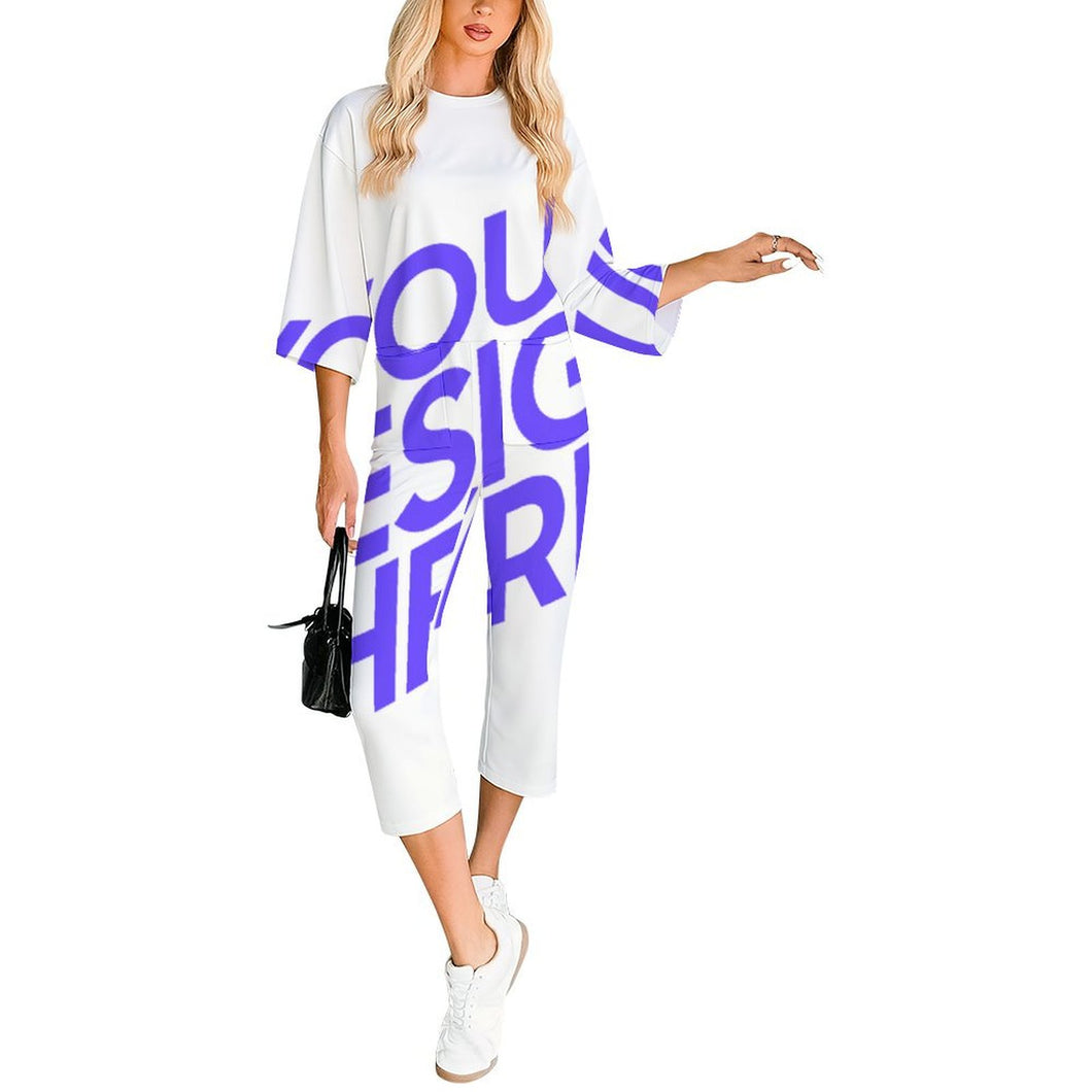 Einzelbild-Design Damen / Frauen Overall Jumpsuit mit Rundhalsausschnitt 23LR mit Foto Design Motiv Text selbst gestalten und bedrucken (Simple Design)