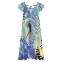 Lade das Bild in den Galerie-Viewer, Damen Maxikleid mit Flatterärmeln bedruckbar
