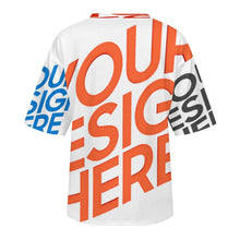 Lade das Bild in den Galerie-Viewer, Locker geschnittenes T-Shirt mit überschnittenen Schultern und mittellangen Ärmeln S28T mit Foto Design Motiv Text selbst gestalten und bedrucken
