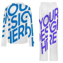 Lade das Bild in den Galerie-Viewer, Einzelbild-Design Damen / Frauen Langärmliger Pyjama Anzug mit V-Ausschnitt B99TZ mit Foto Design Motiv Text selbst gestalten und bedrucken
