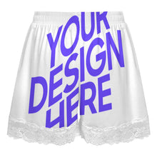 Lade das Bild in den Galerie-Viewer, Einzelbilddruck Damen / Frauen kurze Pyjamahose mit Spitzenbesatz SDS2516 mit Fotos Muster Text Logo selbst gestalten und bedrucken
