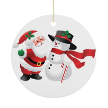 Lade das Bild in den Galerie-Viewer, Weihnachtskugel mit Foto personalisieren | Runder Keramik-Anhänger
