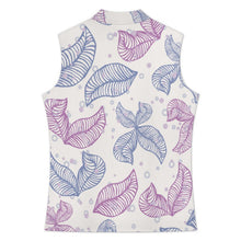 Lade das Bild in den Galerie-Viewer, Sleeveless Lapel Button-up Shirt Leaves, Patterns

