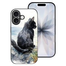 Lade das Bild in den Galerie-Viewer, Mobile Phone Case for Apple IPhone 18 Black Cat, Back, Watercolor, Natural Style IPhone 18
