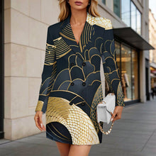 Lade das Bild in den Galerie-Viewer, Damen Blazerkleid mit doppelreihiger Knopfleiste und individuellem Design
