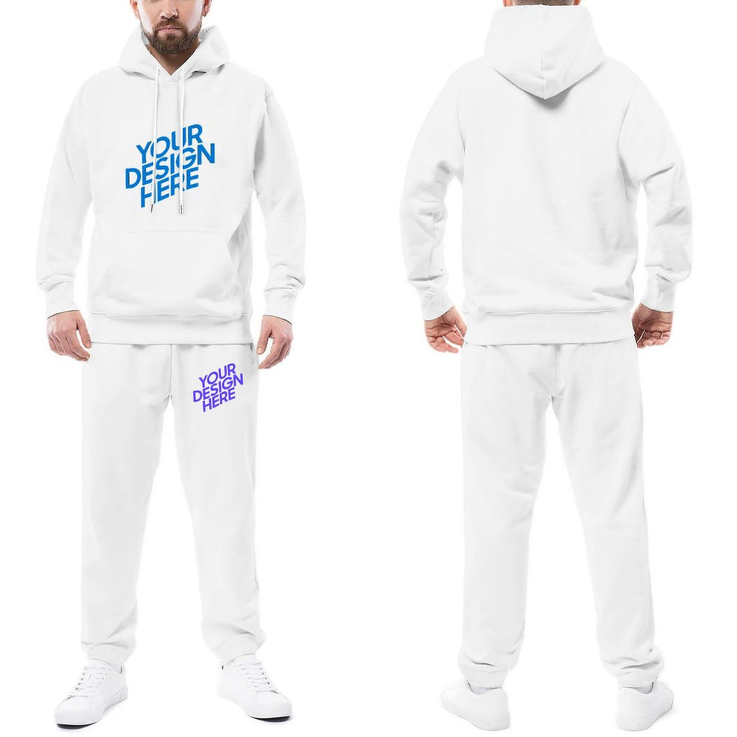 2-tgl. Set Herren Damen Unisex Jogging Sportanzug Sweatshirt Pullover Trainingsanzug Hoodie + Hose mit Foto selbst gestalten und bedrucken