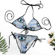 Lade das Bild in den Galerie-Viewer, Geraffter Schnür-Bikini | Tie-Side String Bikini
