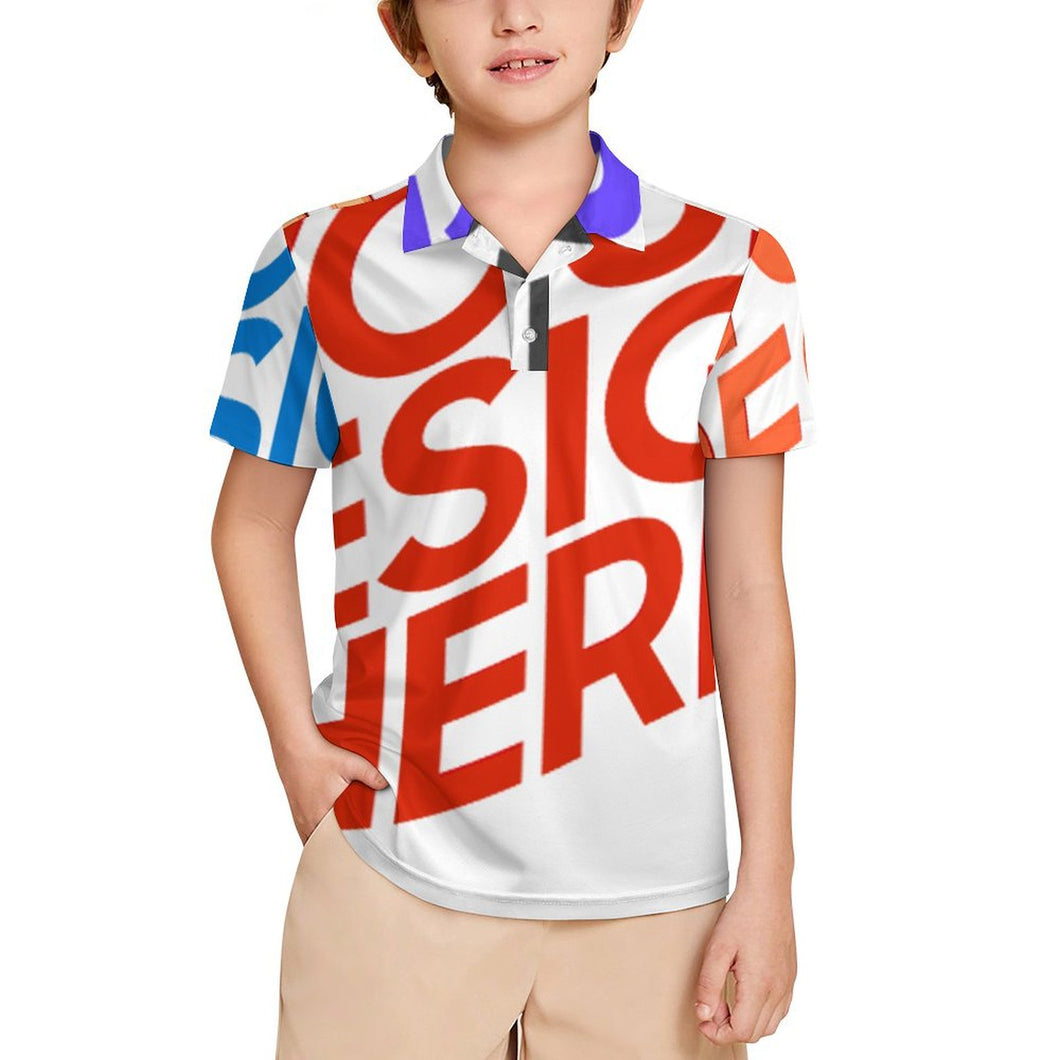 Multi-Image-Design Kinder Jungen Ice Silk Kinder POLO T-Shirt J62T mit Foto Design Motiv Text selbst gestalten und bedrucken