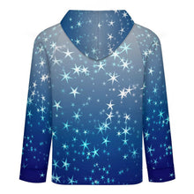 Lade das Bild in den Galerie-Viewer, Raglan Sleeve Hoodie Stars, Blue, Gradients
