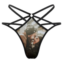 Lade das Bild in den Galerie-Viewer, Personalisierter Tanga String | Transparenter Mesh &amp; Foto-Druck | Sexy &amp; Nahtlos
