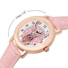 Lade das Bild in den Galerie-Viewer, Damenuhr personalisiert | Lederarmband Rosa | Uhr mit Foto
