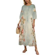 Lade das Bild in den Galerie-Viewer, High-waisted Babydoll Maxi Dress Garden
