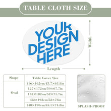 Lade das Bild in den Galerie-Viewer, Ovale Tischdecke Wachstuch JJ05191097 mit Foto Design Motiv Text selbst gestalten und bedrucken
